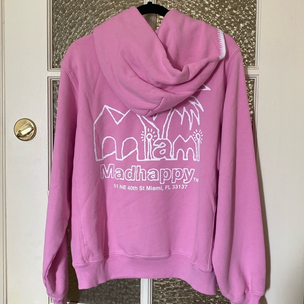 NWOT Madhappy x Miami Exclusive Pink Hoodie Unisex Men's S (women's medium) - Picture 2 of 4